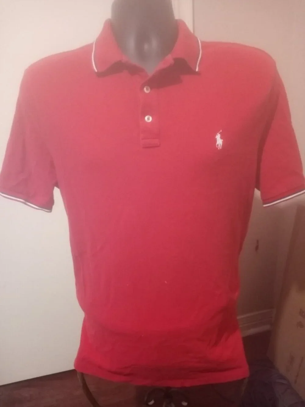 Polo Ralph Lauren Mens Polo Shirt Large L Short Sleeve Red Classic Fit